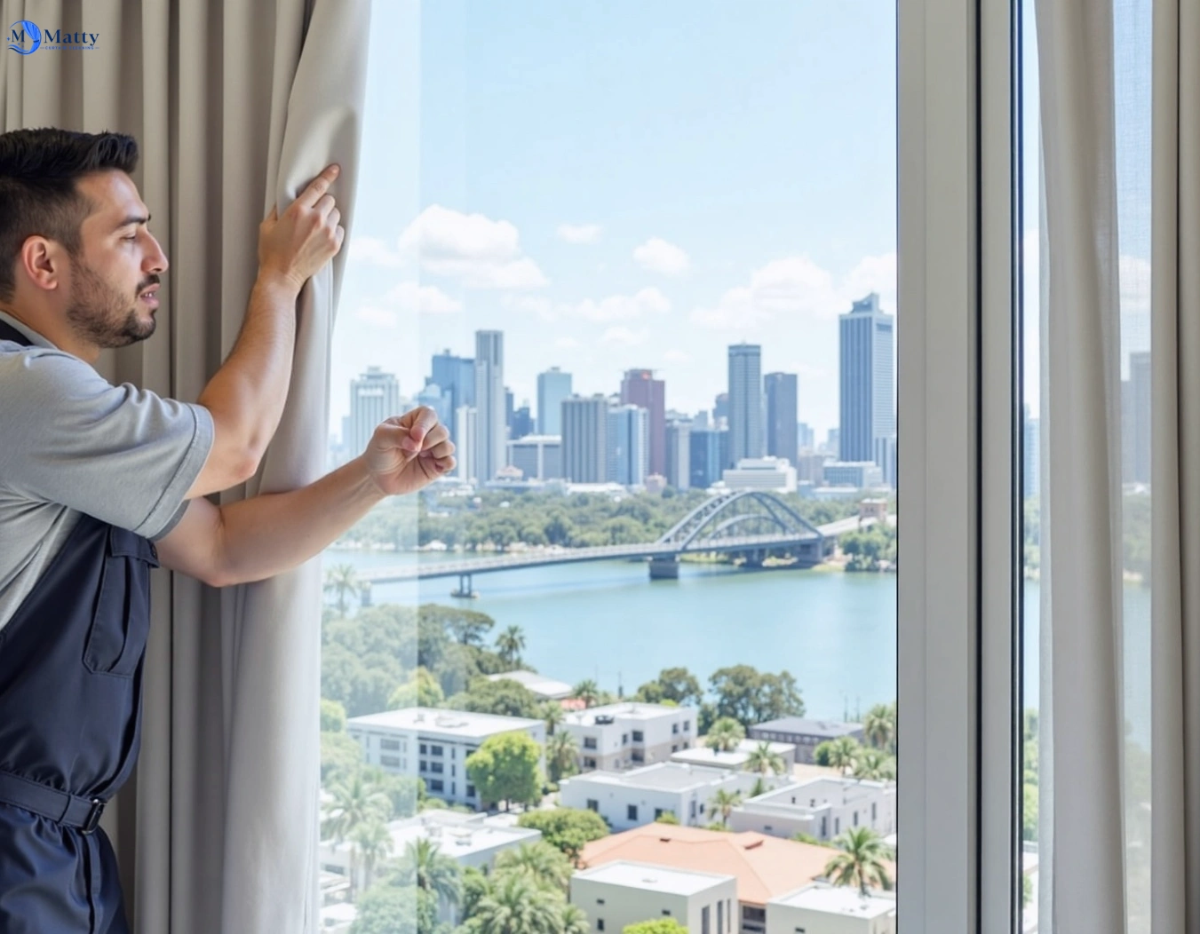 Professional curtain steam cleaning service stapylton QLD by Matty Curtain Cleaning